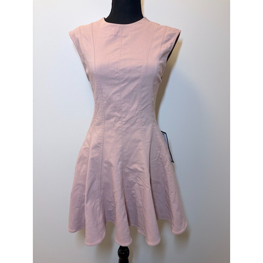 NWT Seni & Cade Blush Pink Crewneck Fit & Flare Mini Dress Princess Seam